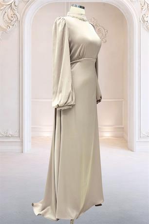 Rüya Tesettür Abiye Bej