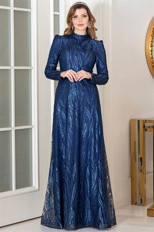 Rüya Tesettür Abiye Lacivert