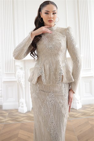 Safir Tesettür Abiye Gold