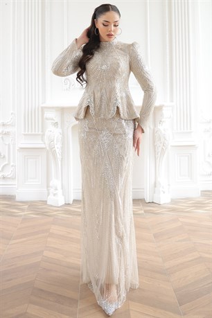 Safir Tesettür Abiye Gold