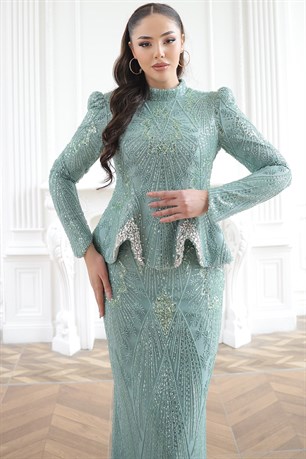 Safir Tesettür Abiye Mint