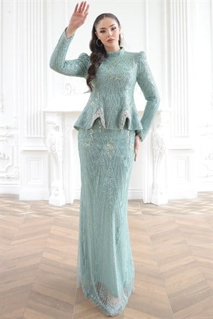 Safir Tesettür Abiye Mint