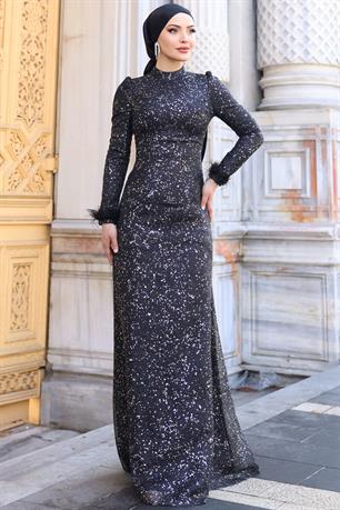Sakura Tesettür Abiye Siyah