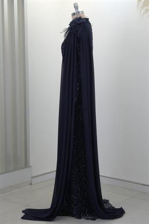 Saray Tesettür Abiye Lacivert