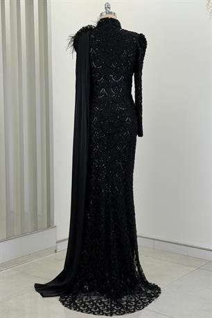 Saray Tesettür Abiye Siyah