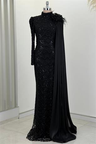 Saray Tesettür Abiye Siyah