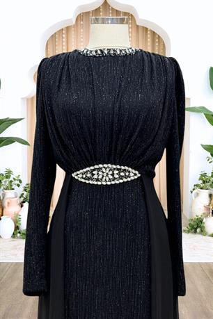 Sare Tesettür Abiye Siyah