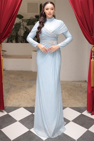 Selen Tesettür Abiye Bebe Mavi