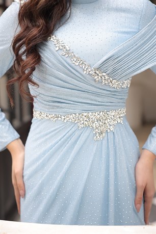 Selen Tesettür Abiye Bebe Mavi