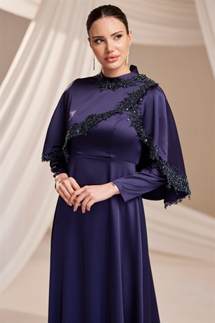 Sera Tesettür Abiye Lacivert