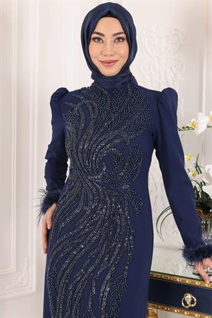 Sezen Tesettür Abiye Lacivert