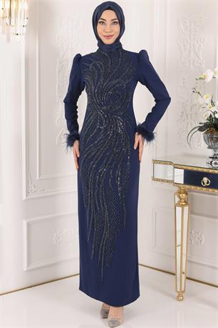 Sezen Tesettür Abiye Lacivert
