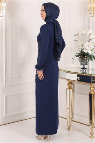Sezen Tesettür Abiye Lacivert