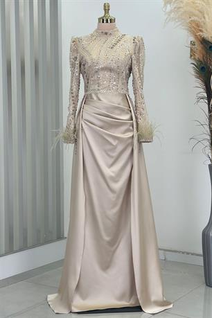 Sherry Tesettür Abiye Gold