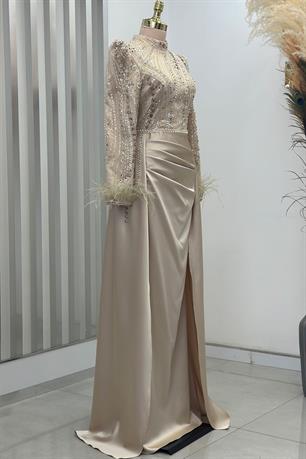 Sherry Tesettür Abiye Gold