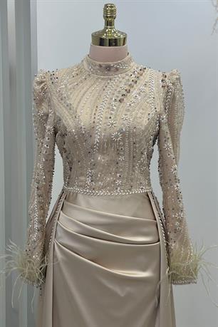 Sherry Tesettür Abiye Gold