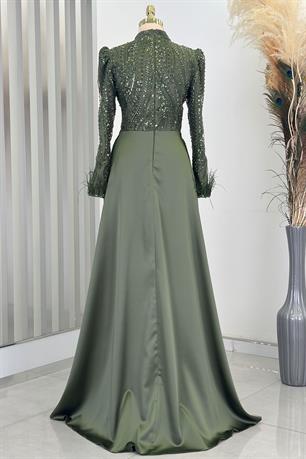 Sherry Tesettür Abiye Haki