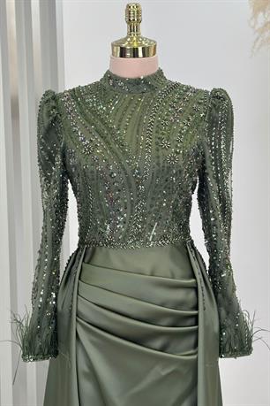 Sherry Tesettür Abiye Haki