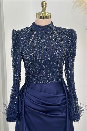 Sherry Tesettür Abiye Lacivert