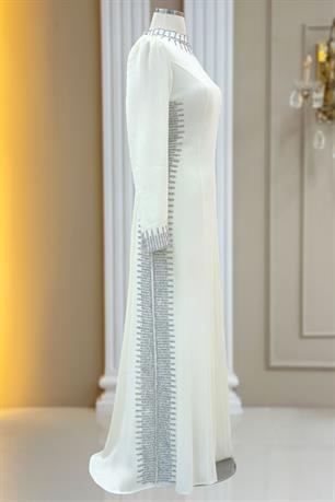 Sıla Tesettür Abiye Ekru