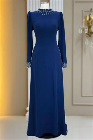 Sıla Tesettür Abiye Lacivert