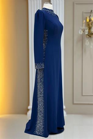 Sıla Tesettür Abiye Lacivert