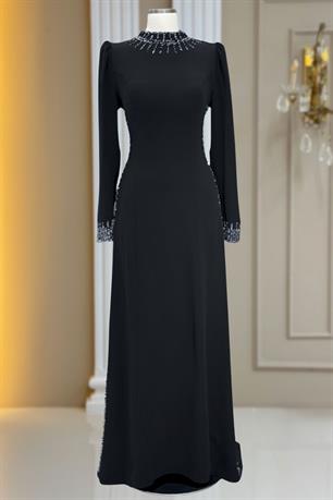 Sıla Tesettür Abiye Siyah