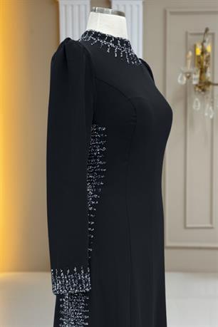 Sıla Tesettür Abiye Siyah