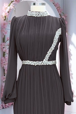 Sima Tesettür Abiye Antrasit