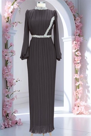 Sima Tesettür Abiye Antrasit