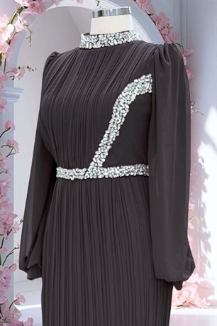 Sima Tesettür Abiye Antrasit