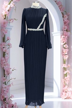 Sima Tesettür Abiye Siyah