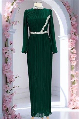 Sima Tesettür Abiye Zümrüt