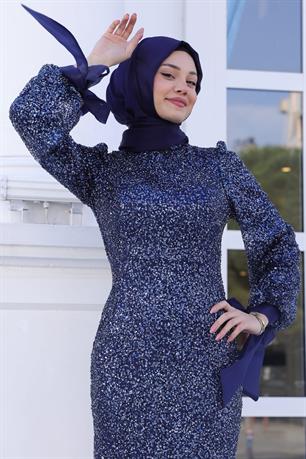 Şimal Tesettür Abiye Lacivert