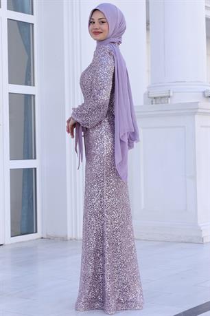 Şimal Tesettür Abiye Lavanta