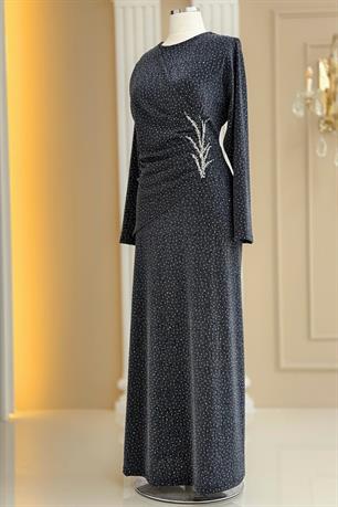 Simge Tesettür Abiye Antrasit