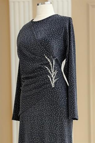 Simge Tesettür Abiye Antrasit