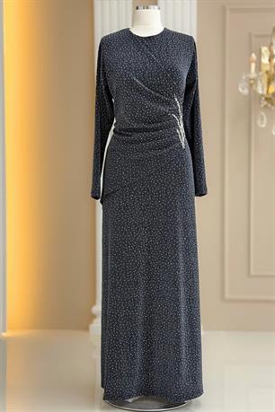 Simge Tesettür Abiye Antrasit