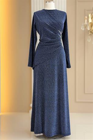 Simge Tesettür Abiye İndigo