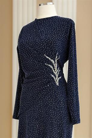 Simge Tesettür Abiye Lacivert