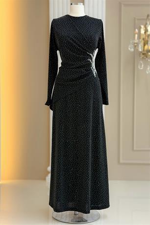 Simge Tesettür Abiye Siyah