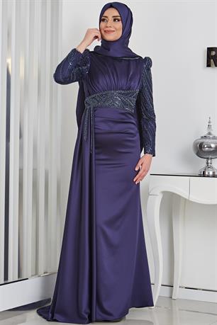 Sırma Tesettür Abiye Lacivert
