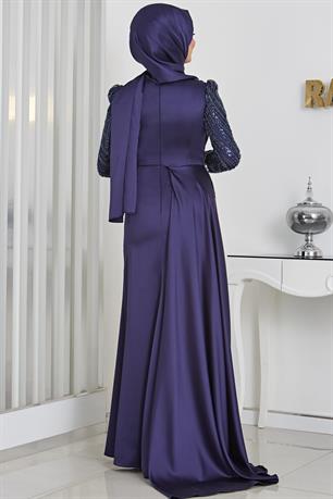 Sırma Tesettür Abiye Lacivert