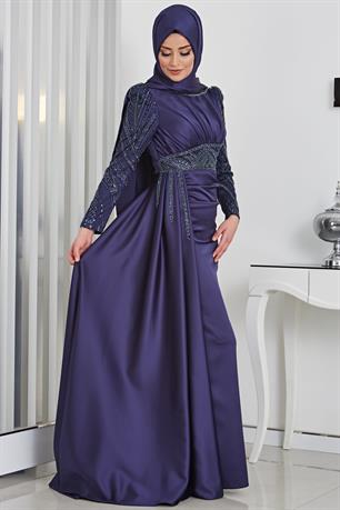 Sırma Tesettür Abiye Lacivert