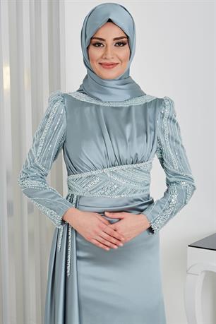 Sırma Tesettür Abiye Mint