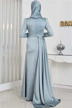 Sırma Tesettür Abiye Mint