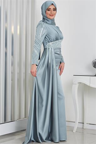 Sırma Tesettür Abiye Mint