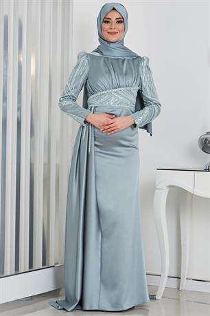 Sırma Tesettür Abiye Mint