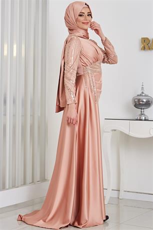 Sırma Tesettür Abiye Rose