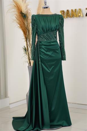 Sırma Tesettür Abiye Zümrüt